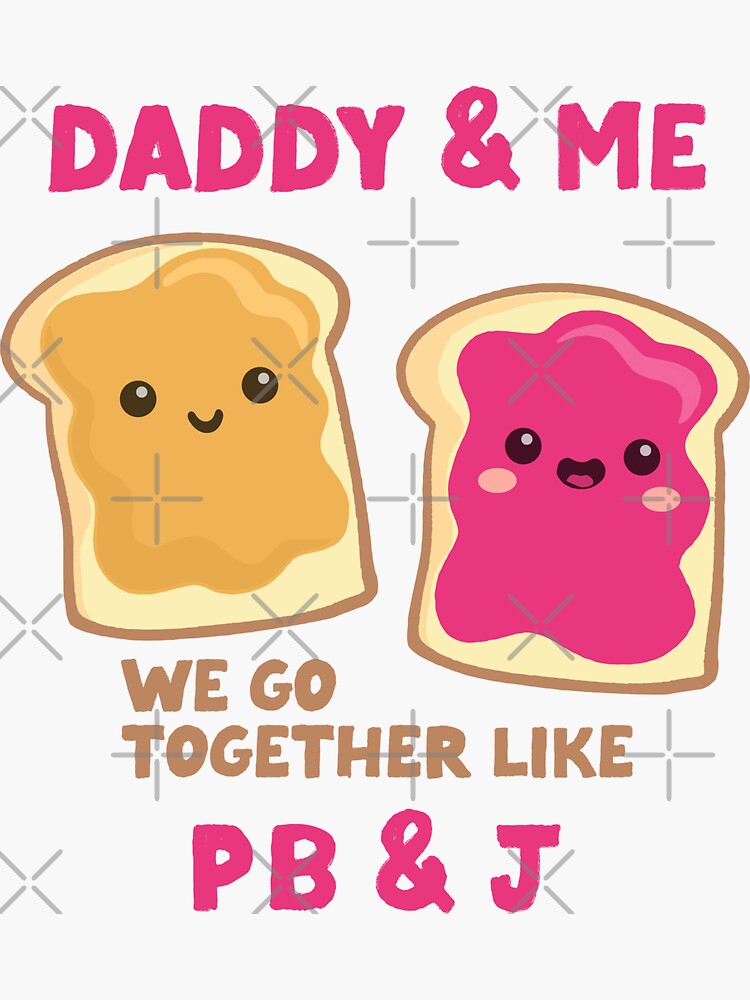 Thumbnail 3 of 3, Sticker, pb&j daddy & me (raspberry) designed and sold by mystudiocreate.