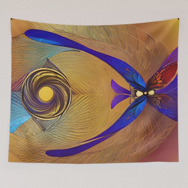 Aperçu de l'œuvre Abstrait violet papillon or fond 10 créée et vendue par christineiris.