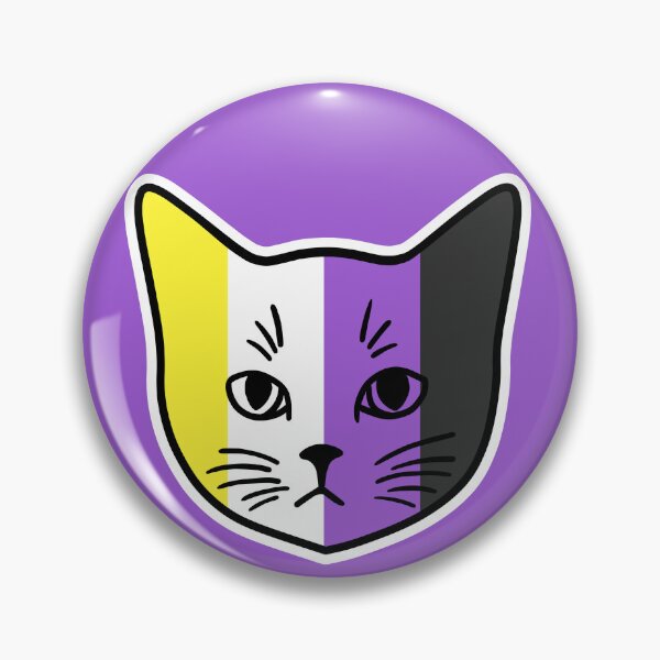 Item preview, Gato de la bandera del orgullo no binario designed and sold by JazzSeeks.