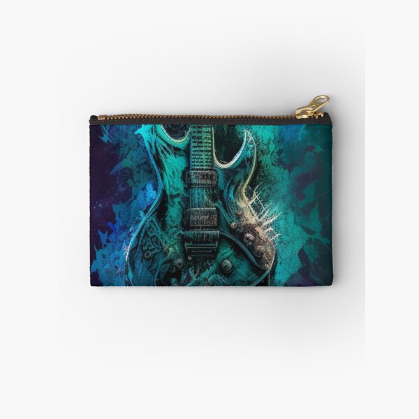 Item preview, Dynamic Harmony: A blue and green electric guitar painted with passion designed and sold by Nickyvb.