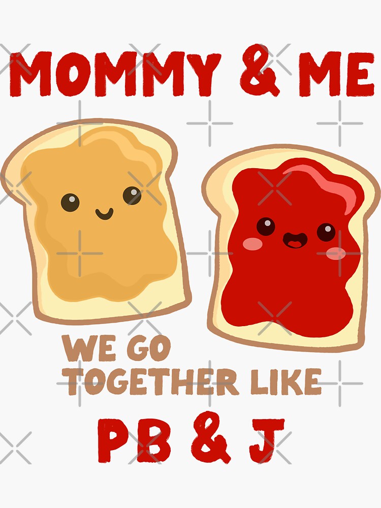 Thumbnail 3 of 3, Sticker, pb&j mommy & me (strawberry) designed and sold by mystudiocreate.