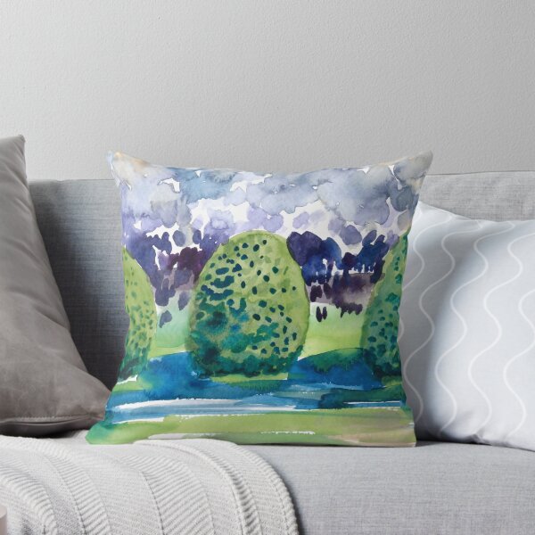 Item preview, Backyard of French Country garden in Provence, France, watercolor designed and sold by IngaDesign.
