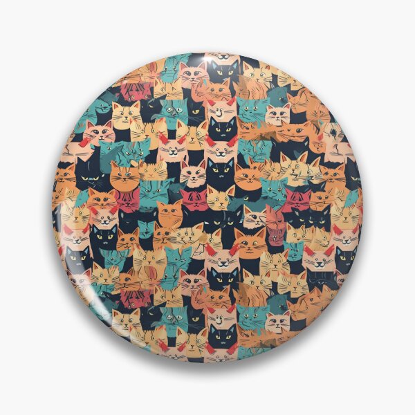 Item preview, Retro 90s Cat Pattern - Vibrant Feline Design for Cat Lovers & 90s Nostalgia Fans designed and sold by Retro-ArtDeco.