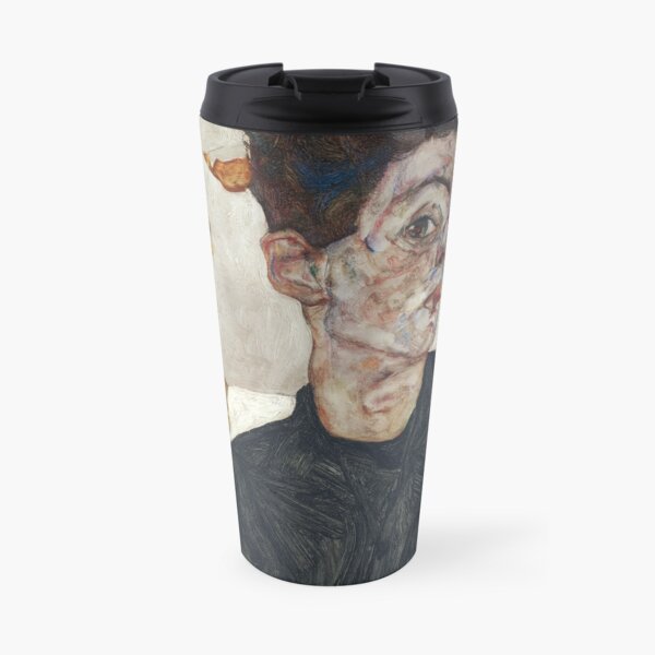 Egon Schiele Self-Portrait with Physalis, 1912 Travel Mug