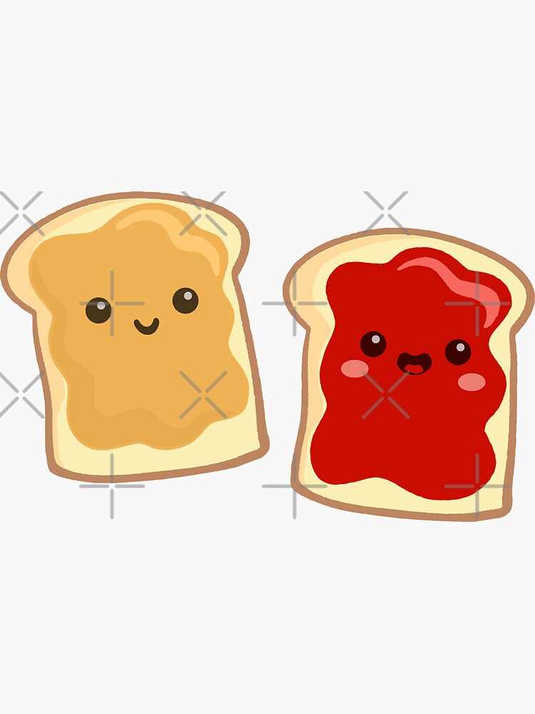 Thumbnail 3 of 3, Sticker, pb&j (strawberry) designed and sold by mystudiocreate.