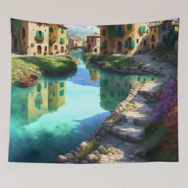 Item preview, Houses On The River designed and sold by ArtsyWishesShop.