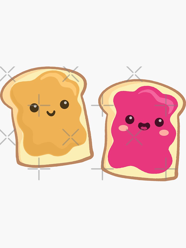 Thumbnail 3 of 3, Sticker, pb&j (raspberry) designed and sold by mystudiocreate.