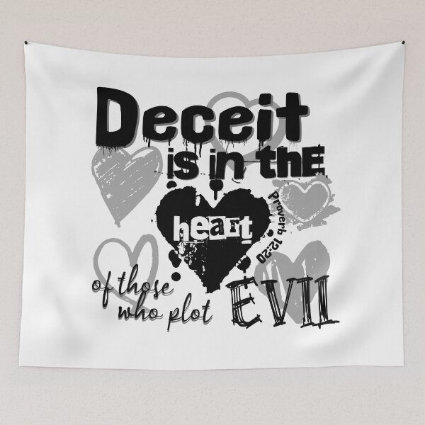 Item preview, Deceit Is In The Heart Of Those Who Plot Evil - Torah Bible Design - TorahWear designed and sold by Andrew Carter.