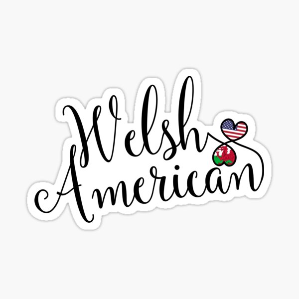 "Welsh American Entwined Hearts Sticker" Sticker by Celticana Redbubble
