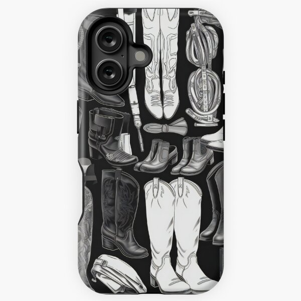Item preview, Cowboy Boots Knolling Art | Illustration | Black & White | 8K | designed and sold by Hazmat-AI7.