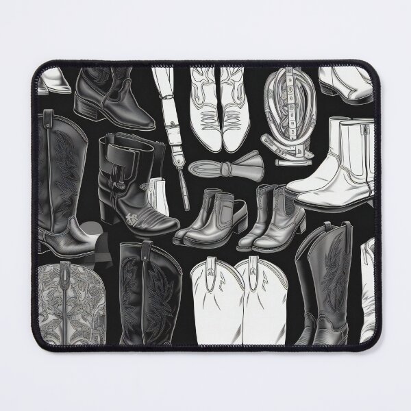 Item preview, Cowboy Boots Knolling Art | Illustration | Black & White | 8K | designed and sold by Hazmat-AI7.