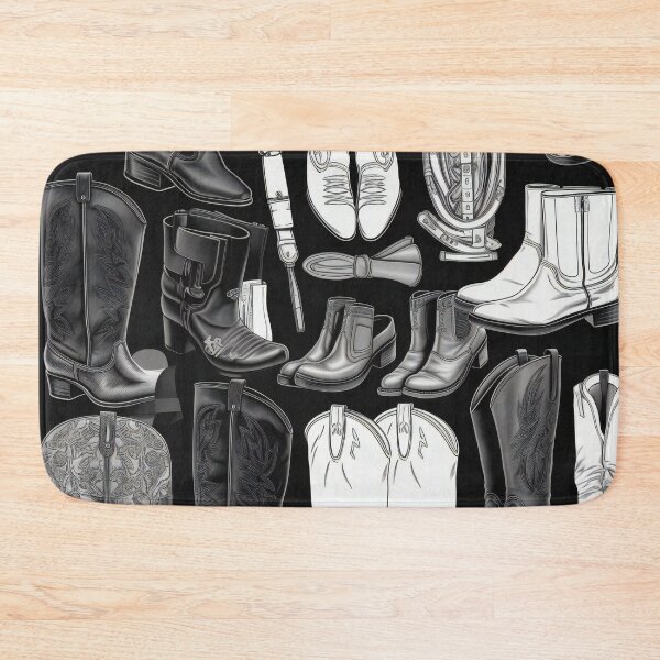Item preview, Cowboy Boots Knolling Art | Illustration | Black & White | 8K | designed and sold by Hazmat-AI7.