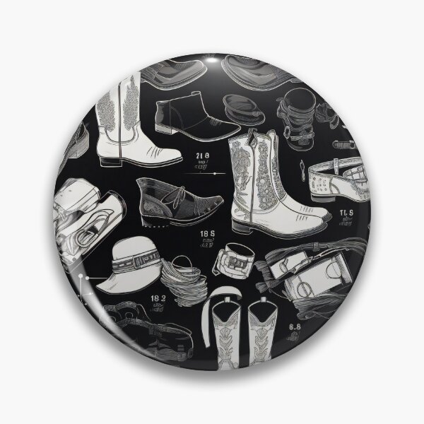 Item preview, Cowboy Boots Knolling Art | Illustration | Black & White | 8K | designed and sold by Hazmat-AI7.