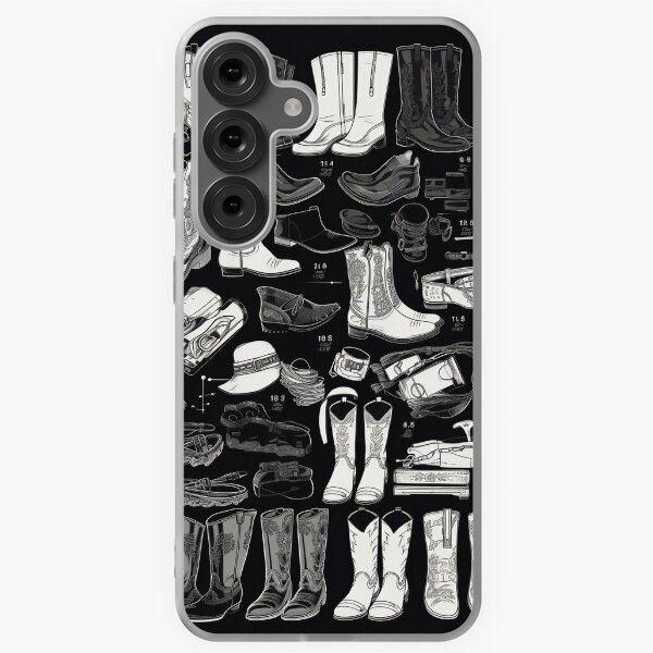 Item preview, Cowboy Boots Knolling Art | Illustration | Black & White | 8K | designed and sold by Hazmat-AI7.