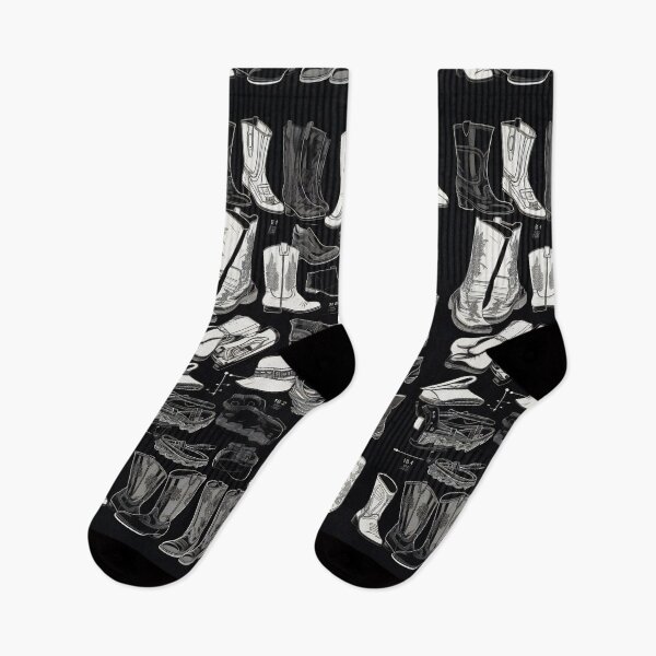 Item preview, Cowboy Boots Knolling Art | Illustration | Black & White | 8K | designed and sold by Hazmat-AI7.