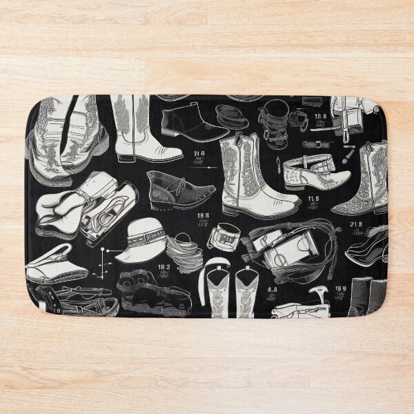 Item preview, Cowboy Boots Knolling Art | Illustration | Black & White | 8K | designed and sold by Hazmat-AI7.