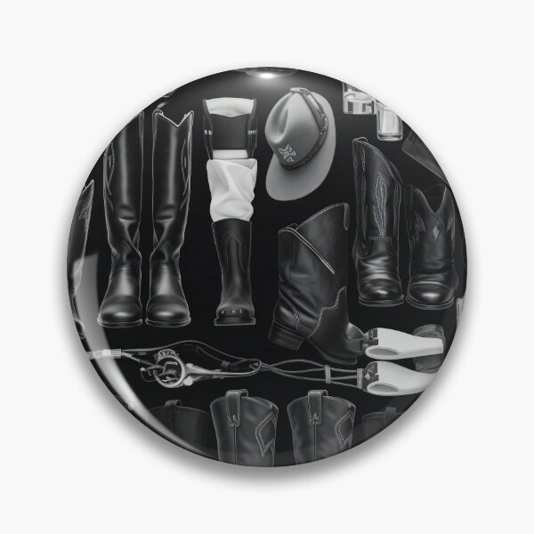 Item preview, Cowboy Boots Knolling Art | Illustration | Black & White | 8K | designed and sold by Hazmat-AI7.