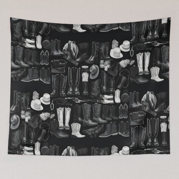 Item preview, Cowboy Boots Knolling Art | Illustration | Black & White | 8K | designed and sold by Hazmat-AI7.