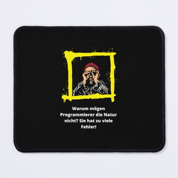 Item preview, Warum mögen Programmierer die Natur nicht? Sie hat zu viele Fehler! (programmers humor | on a black background) designed and sold by RM-Journey.