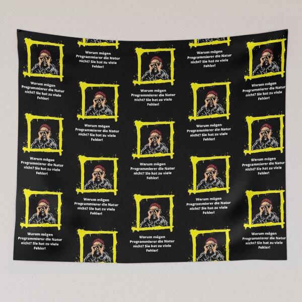 Item preview, Warum mögen Programmierer die Natur nicht? Sie hat zu viele Fehler! (programmers humor | on a black background) designed and sold by RM-Journey.
