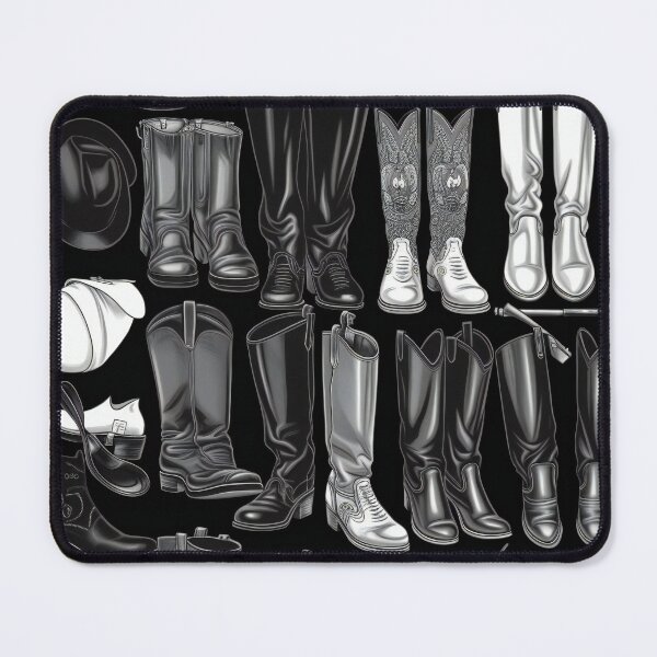 Item preview, Cowboy Boots Knolling Art | Illustration | Black & White | 8K | designed and sold by Hazmat-AI7.