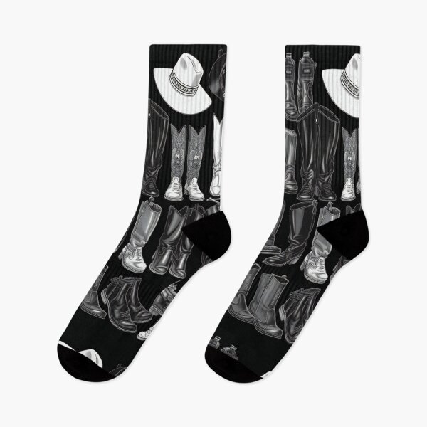 Item preview, Cowboy Boots Knolling Art | Illustration | Black & White | 8K | designed and sold by Hazmat-AI7.