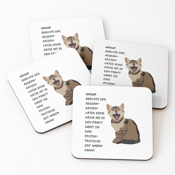 Item preview, "Warum brachte der Aegean-Katzen-Vater seine Katze mit in den Park? Damit sie eine Pfoten-tastische Zeit haben kann!" (Aegean Cat Dad | with cat illustration on white background) designed and sold by RM-Journey.