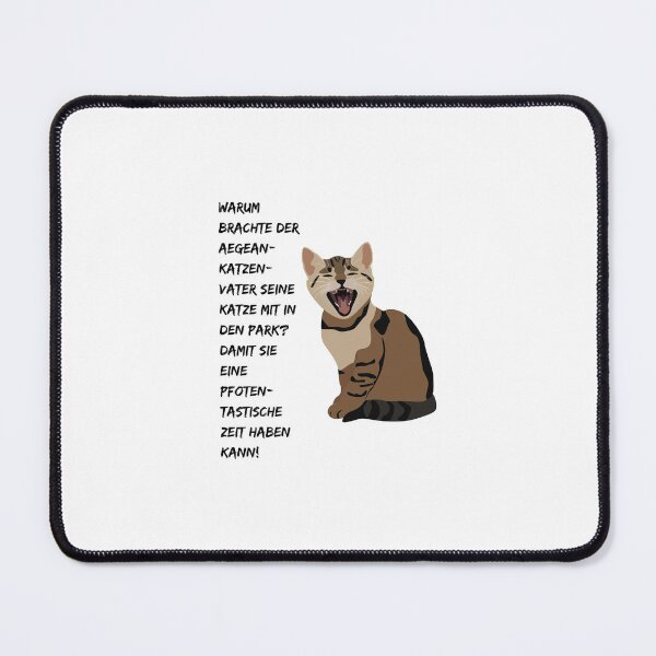 Item preview, "Warum brachte der Aegean-Katzen-Vater seine Katze mit in den Park? Damit sie eine Pfoten-tastische Zeit haben kann!" (Aegean Cat Dad | with cat illustration on white background) designed and sold by RM-Journey.