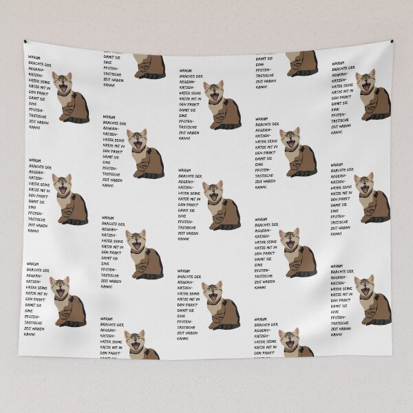 Item preview, "Warum brachte der Aegean-Katzen-Vater seine Katze mit in den Park? Damit sie eine Pfoten-tastische Zeit haben kann!" (Aegean Cat Dad | with cat illustration on white background) designed and sold by RM-Journey.