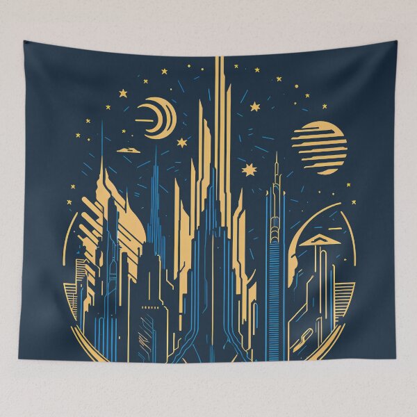Item preview, Futuristic Space City designed and sold by entwithanaxe.