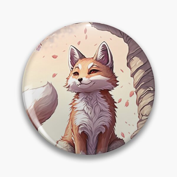Item preview, Fox under a giant Sakura tree, anime style designed and sold by EmeraldeaArt.