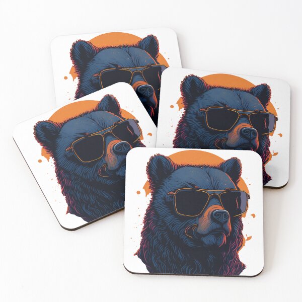 Item preview, Retro Bear Wearing a Sunglasses designed and sold by ArtsyWishesShop.