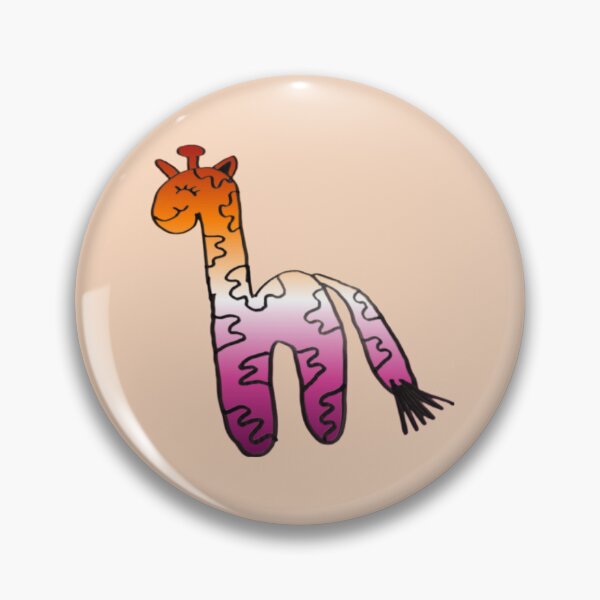 Aperçu de l'œuvre Girafe de la fierté lesbienne subtile créée et vendue par PinkGiraffe23.