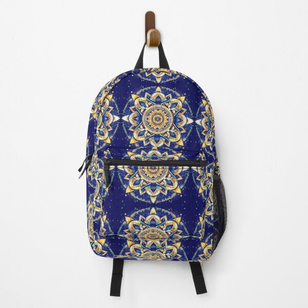 Item preview, Cosmic Harmony Mandala, a Blue and gold tones Mandala designed and sold by John-NW-Shop.