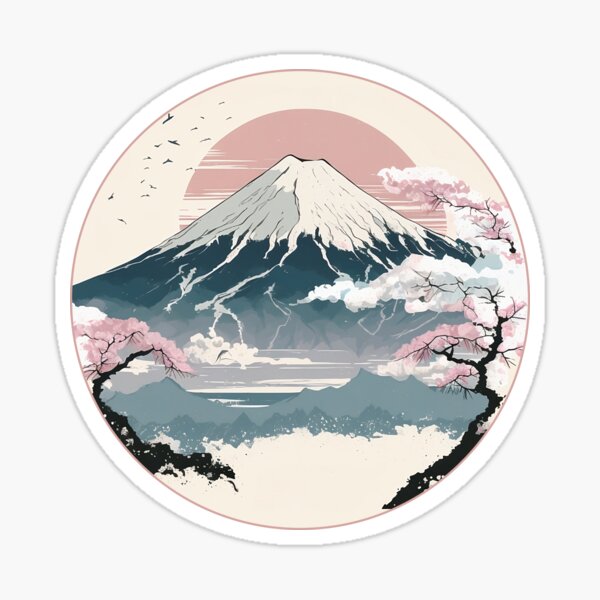 Item preview, Mount Fuji in Spring landscape - Japanese aesthetic art designed and sold by Washii-.