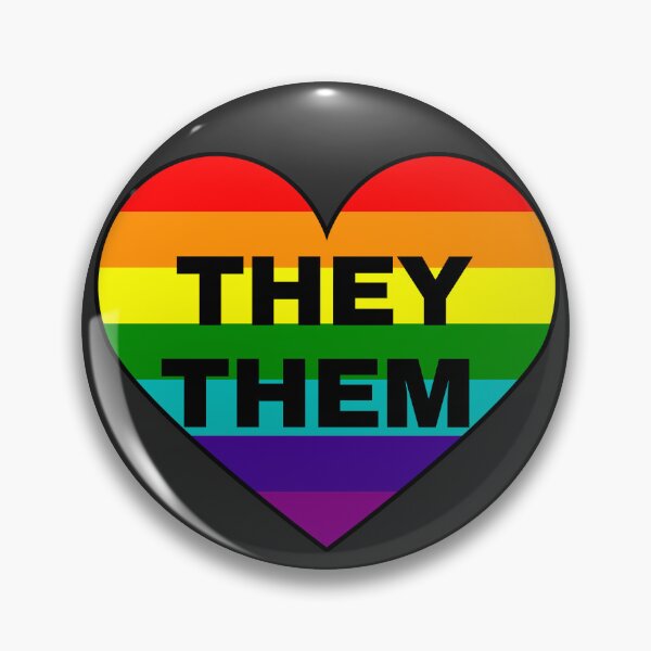 Item preview, They/Them Pronouns Heart - Rainbow Pride - Novelty designed and sold by CC's Designs.