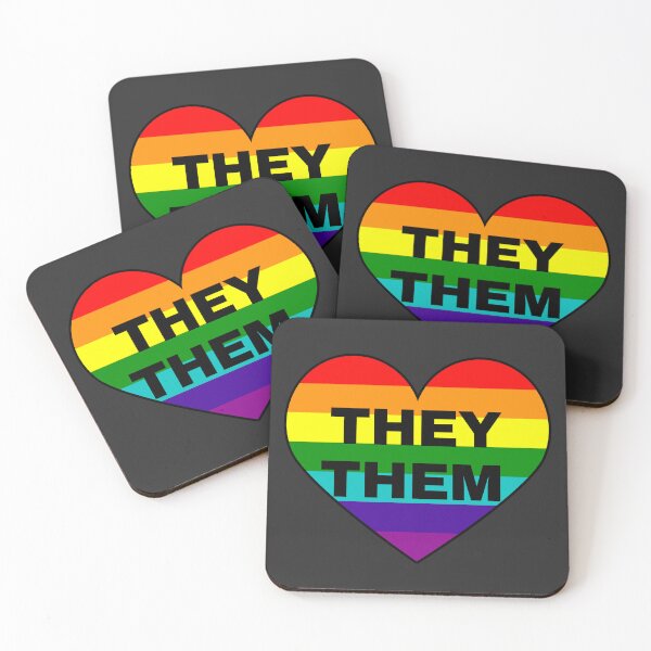 Item preview, They/Them Pronouns Heart - Rainbow Pride - Novelty designed and sold by CC's Designs.