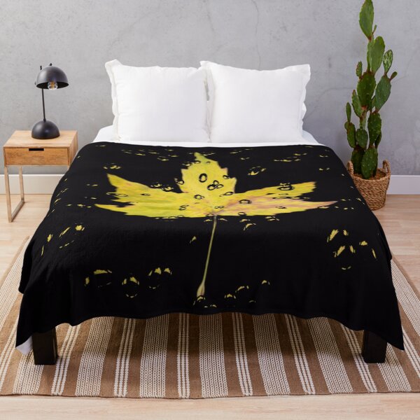 Item preview, Yellow leaf with water droplets designed and sold by Rozzzita7.