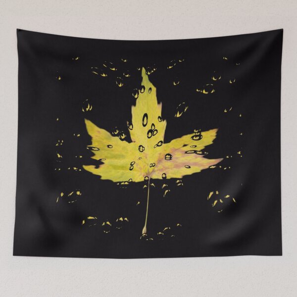 Item preview, Yellow leaf with water droplets designed and sold by Rozzzita7.