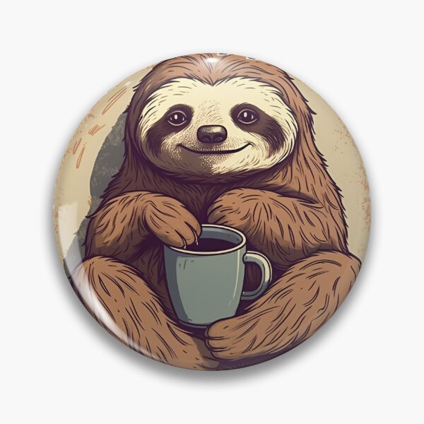Artikelvorschau, Faultier beim Kaffeetrinken entworfen und verkauft von CraftyManiac.