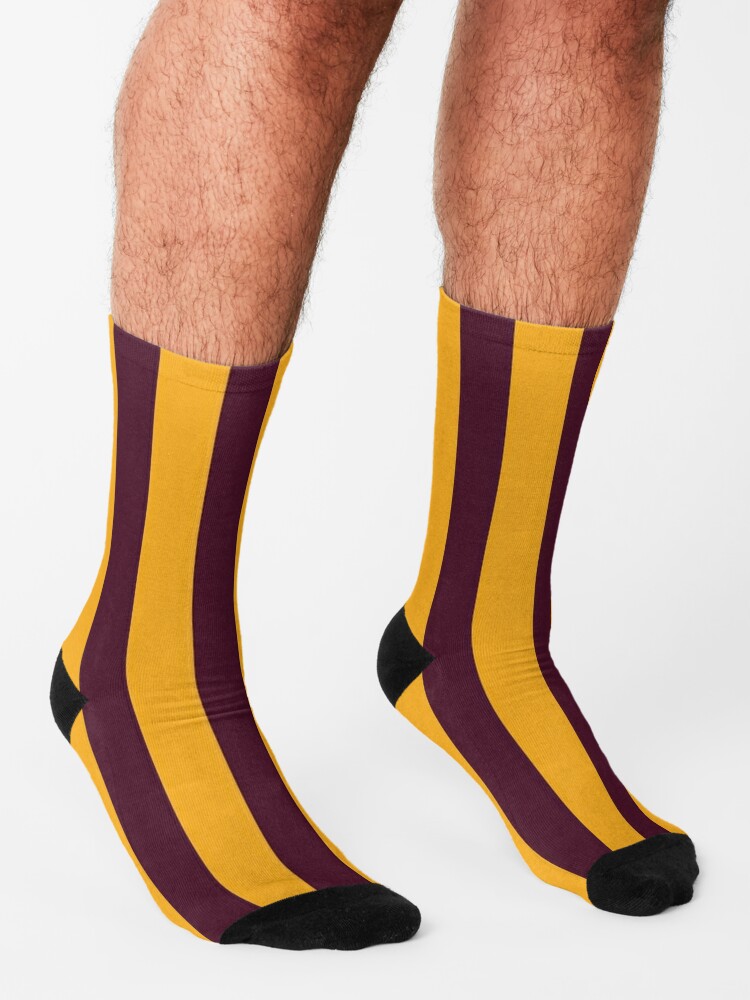 Maroon/Gold Striped Socks