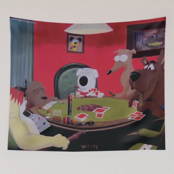 Item preview, Cartoon Dogs Playing Poker designed and sold by Digitzed Glass.