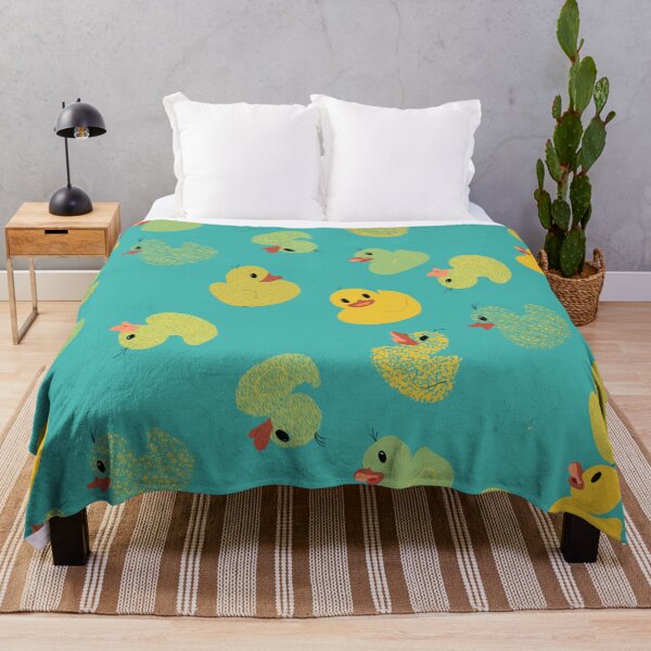 Item preview, Little Rubber Duckie pattern in teal designed and sold by paulabidiman.