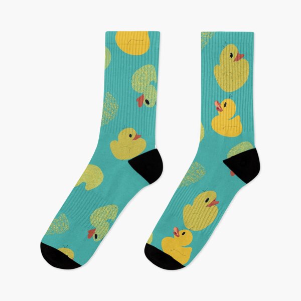 Item preview, Little Rubber Duckie pattern in teal designed and sold by paulabidiman.