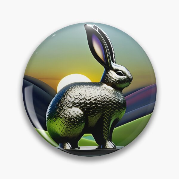 Item preview, Surreal Celtic Iron Bunny Rabbit in the countryside at Sunset designed and sold by DreamyEscapism.