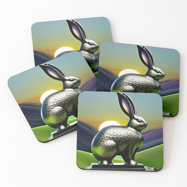 Item preview, Surreal Celtic Iron Bunny Rabbit in the countryside at Sunset designed and sold by DreamyEscapism.