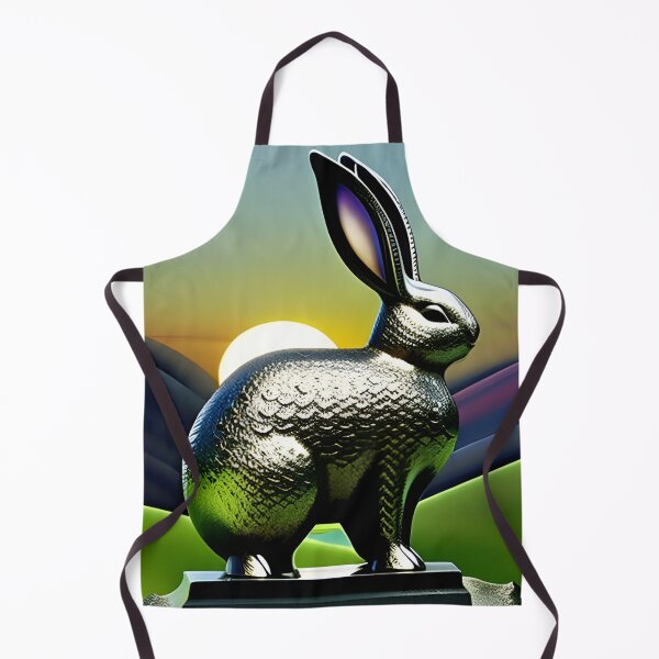 Item preview, Surreal Celtic Iron Bunny Rabbit in the countryside at Sunset designed and sold by DreamyEscapism.