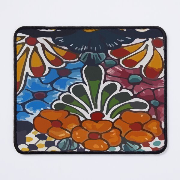 Item preview, Azulejo tile maximalist mexican flowers talavera pottery vibrant bouquet interior decoration designed and sold by T-Mex.