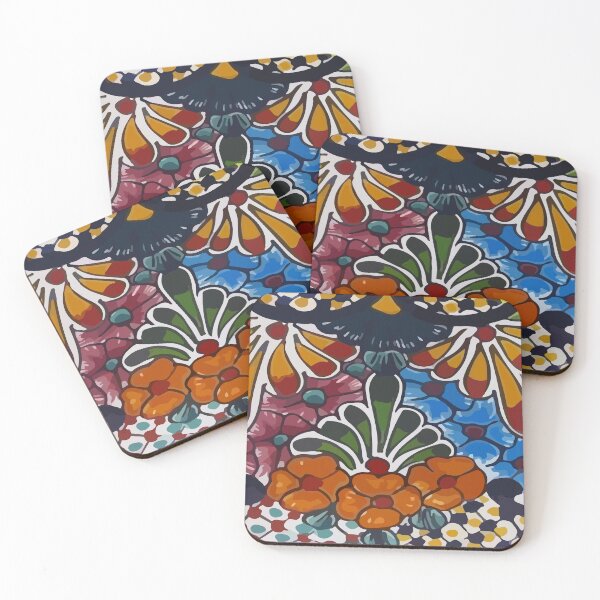 Item preview, Azulejo tile maximalist mexican flowers talavera pottery vibrant bouquet interior decoration designed and sold by T-Mex.