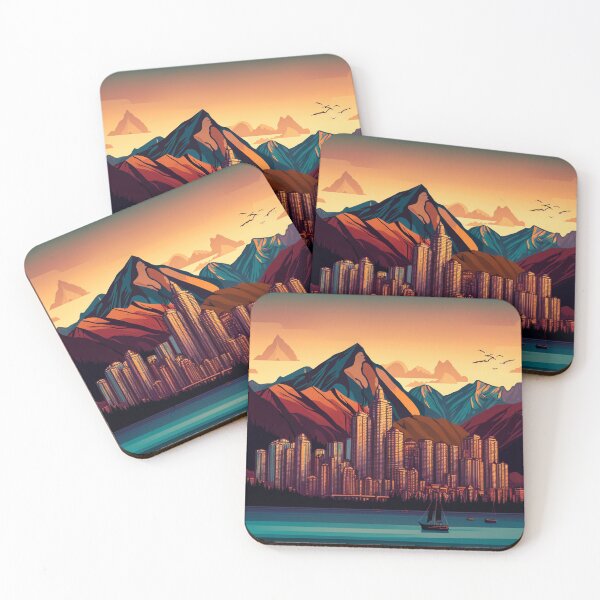 Item preview, Vancouver BC Canada Skyline with mountains designed and sold by ImaginePrintsHQ.